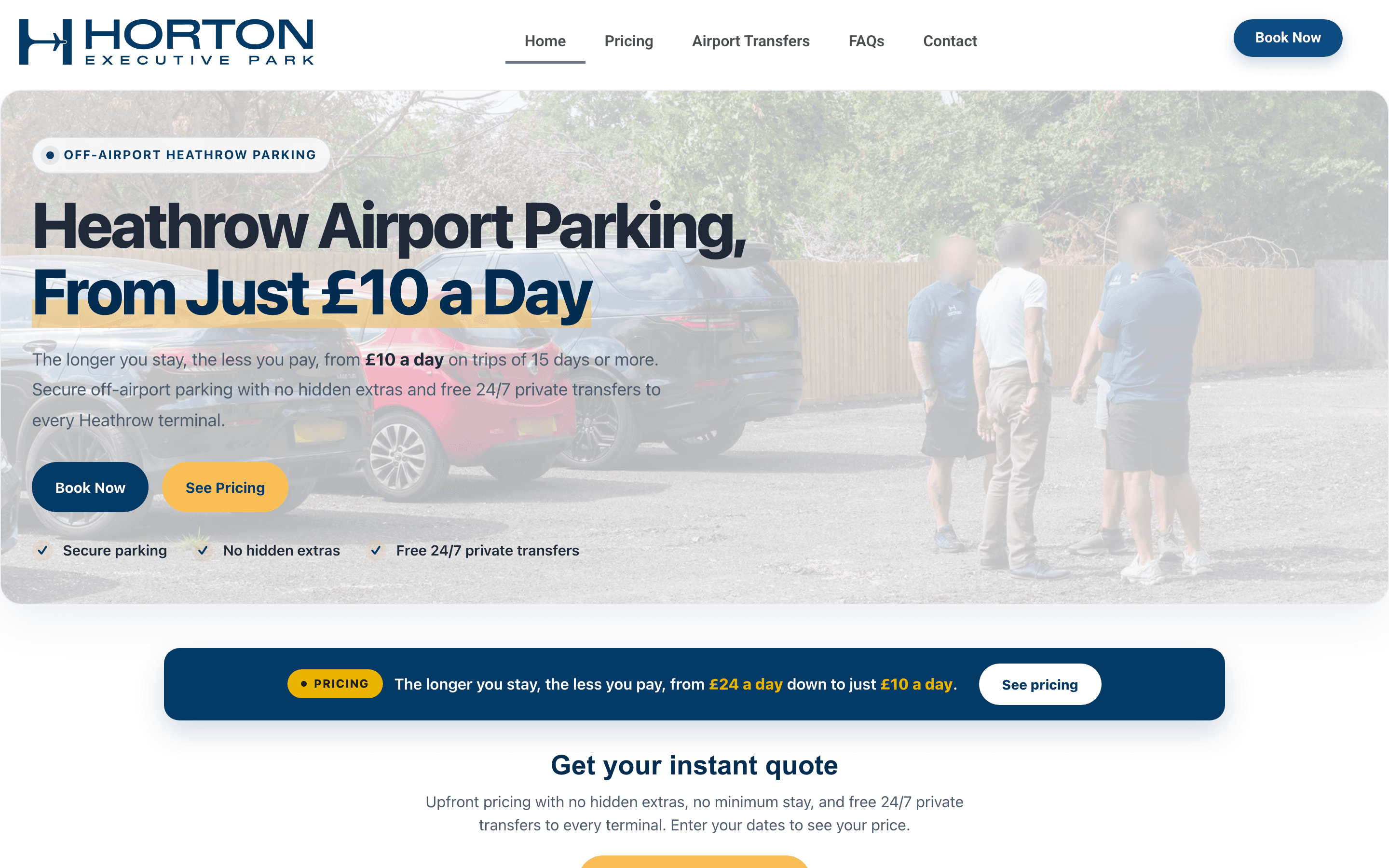 The Horton Executive Park website home page